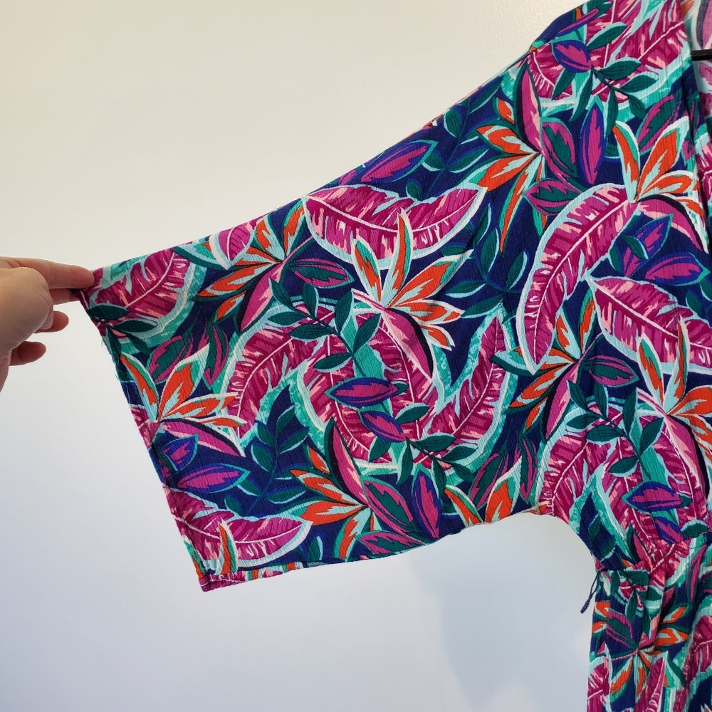 Lulus Hypnotized purple print romper. Small. Crinkle gauze. Jewel toned Like new - Picture 5 of 6